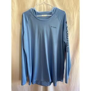 Columbia PFG Blue Hooded Performance Shirt – Size 1X